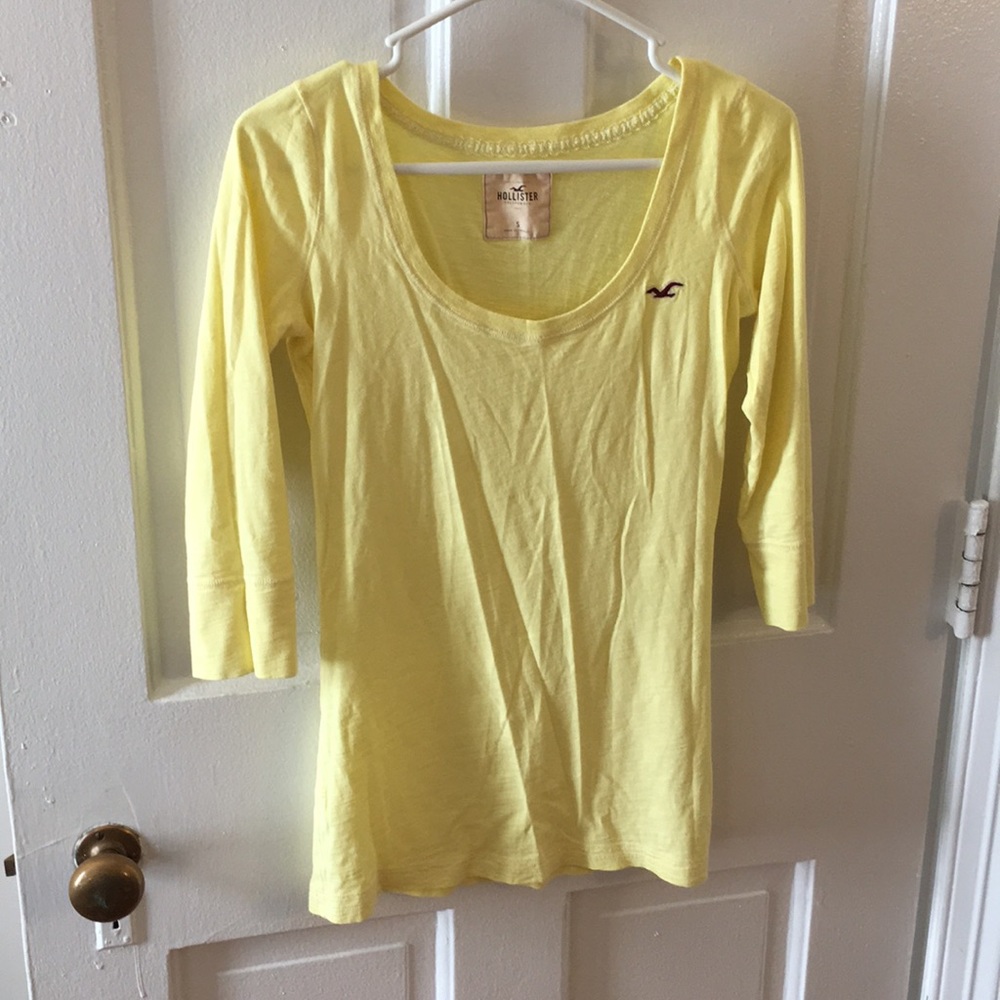 Yellow Hollister Quarter Length Shirt